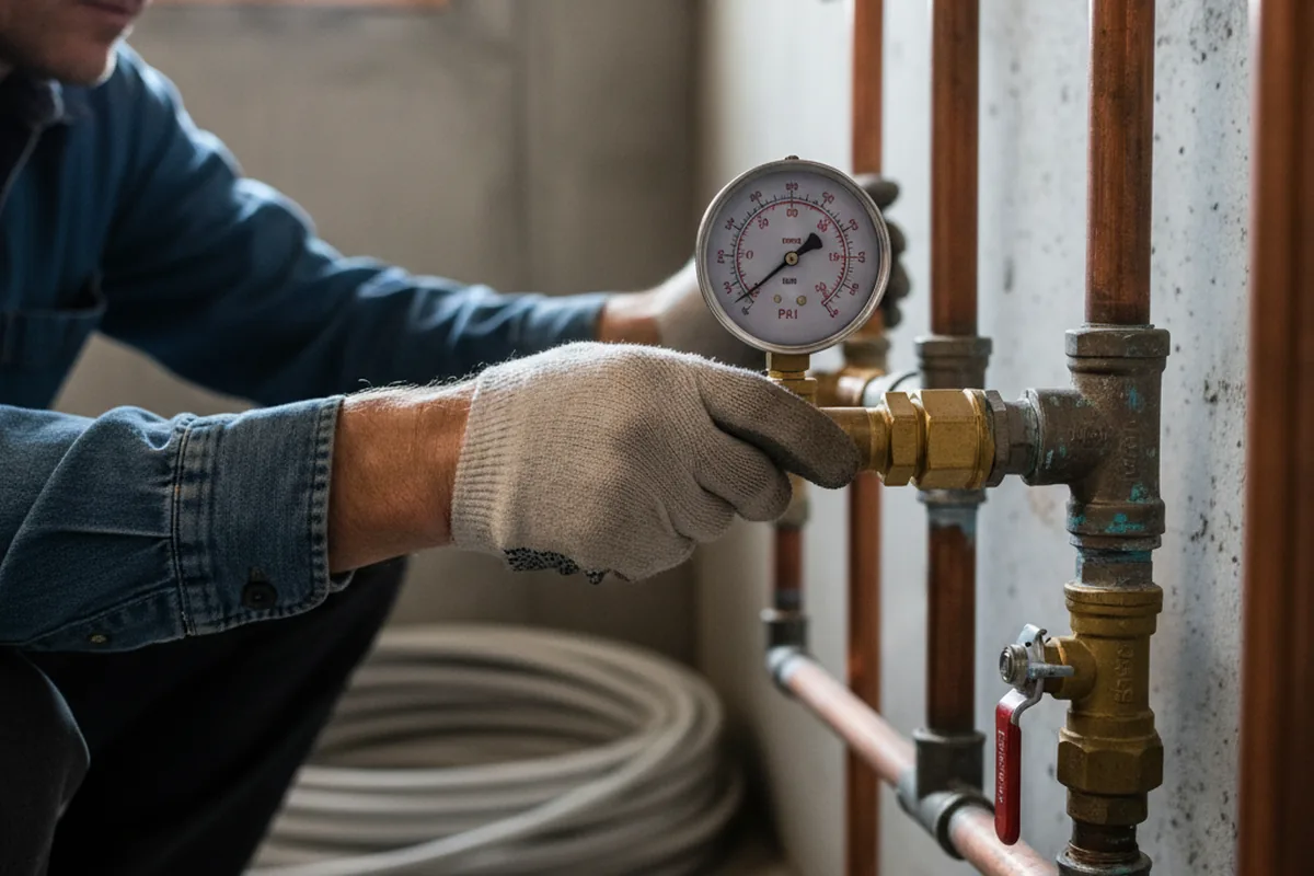 Pressure testing a repaired line during Water Line Repair in Wildwood